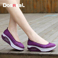 DOSREALรองเท้าส้นสูงสำหรับสตรีขนาดพิเศษ35-42 Breathableรองเท้าสตรีLoafersความสูงที่เพิ่มขึ้นผู้หญิงรองเท้าสไตล์เกาหลีรองเท้าเสริมส้นผู้หญิง