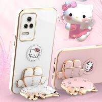 เคสตัวยึดกระจกแม่เหล็ก K50รูปแมวการ์ตูนเคสโทรศัพท์เหมาะสำหรับ Xiaomi Redmi K40 K30 K20โปรฝาหลังชุบแบบนิ่มเป็นพิเศษ