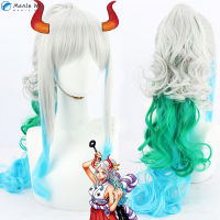 Anime Yamato Cosplay Wig 70cm Long With Horns Prop Heat Resistant Synthetic Hair Women Halloween Party Wigs Wig Cap