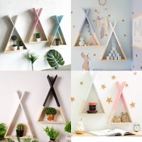 【Ekitchen Beauty】 Nordic X สามเหลี่ยมชั้นวางของไม้ Home Wall ชั้นวางของตกแต่งสำหรับเด็ก Boy Girls Room Decor ห้องนั่งเล่น Wall ชั้นวางของไม้