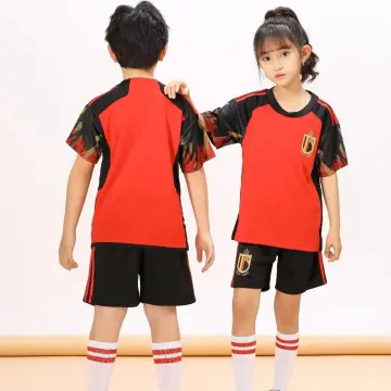Belgium National Red 22 23 New Jersey for Children Football Jersey 7 De  Bruyne 9 Lukaku 10 Hazard Sport Soccer Outfit T Shirt Shorts and Socks Kids  Quick Dry Breathable Football Jersey : : Fashion