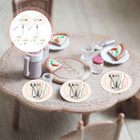 Teniron 6 ชุดอุปกรณ์เสริม Mini House Miniature Plates Forks Spoons Cutters Tableware