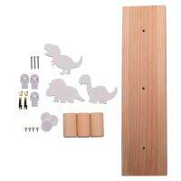 Kids Dinosaur Wall Mounted Coat Hooks Wooden Door Hanger for Boys Bedroom Nursery Playroom Decorations