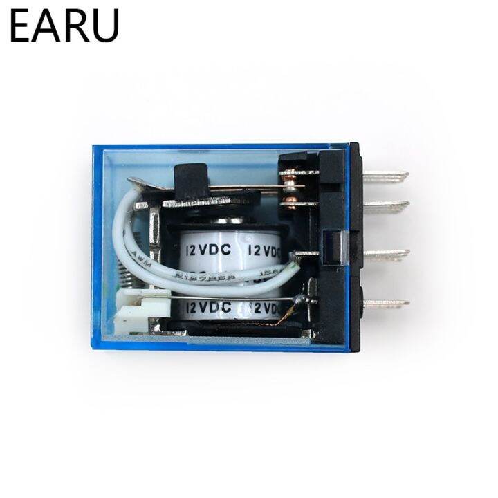 รีเลย์แม่เหล็กไฟฟ้าขนาดเล็ก-my4nj-1ชิ้นขดลวด14pin-5a-4dpdt-dc12v-24โวลต์-ac110v-220โวลต์สวิตช์รีเลย์ไฟ-led-บอกสถานะสีเขียว