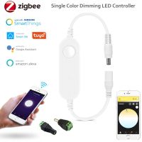 มินิ Zigbee DW ควบคุมริ้วสายไฟด้วย Adattatore DC 12-24V 5050 3528หรี่ Luce LED Monocolore Funziona Con Alexa Smartthings