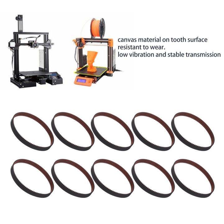 สายพานเครื่องพิมพ์3d-สายพาน2gt-กว้าง6มม-ยาว188มม-10ชิ้นสำหรับเปลี่ยน