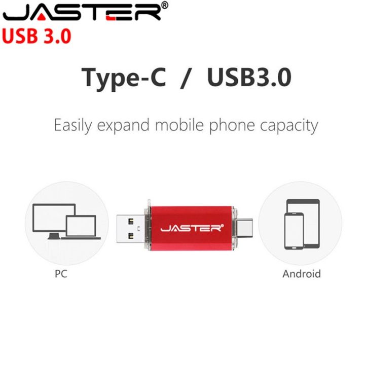 jaster-ubs-3-0-otg-usb-flash-drive-64gb-pen-drive-2-in-1-type-c-micro-usb-stick-3-0-flash-drive-16gb-32gb-128gb-pendrive