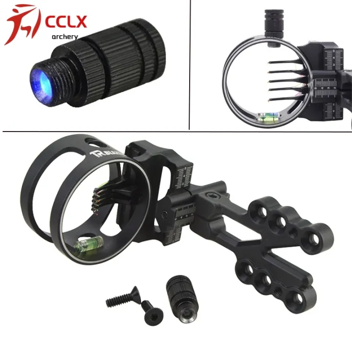 【SHARROW】5Pin 0019 Fiber Optics Bow Sight With LED Sight Light (Black