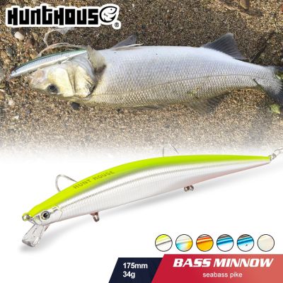 Hunthouse slim tide minnow lure 175mm fishing lures sinking minnow saltwater sea fishing hard bait for sea bass