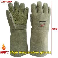 CASTONG 500 degree High temperature gloves 45cm Thickening fire gloves oven boiler Steelmaking Anti-scald protection gloves