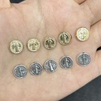 30 Pieces Saint Benedict Medal Beads Jesus Cross Catholic San Benito Connector Charm for DIY Necklace Making Accessories Beads