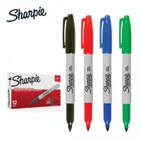 ( Promotion+++) คุ้มที่สุด Sharpie Marker ปากกาเคมี ปากกา Permanent ชาร์ปี้ Fine 1.0mm (กล่องละ 12 ด้าม) ราคาดี ปากกา เมจิก ปากกา ไฮ ไล ท์ ปากกาหมึกซึม ปากกา ไวท์ บอร์ด
