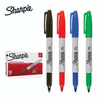 HOT** Sharpie Marker ปากกาเคมี ปากกา Permanent ชาร์ปี้ Fine 1.0mm (กล่องละ 12 ด้าม) ส่งด่วน ปากกา เมจิก ปากกา ไฮ ไล ท์ ปากกาหมึกซึม ปากกา ไวท์ บอร์ด