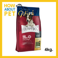 อาหารสุนัข Happy Dog Mini Africa อาหารสุนัขโตพันธุ์เล็ก เกรน-ฟรี 4กก. (1ถุง) Happy Dog Supreme Sensible Mini Africa Grain-Free Adult Dog Food 4kg. (1bag)