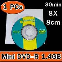 แผ่นเปล่า Mini DVD-R พร้อมซอง 1 ชุด  8cm High quality mini empty / blank record DVD disc Up to 8X / disk for DVD-R for VCR camera 1.4GB/30MIN