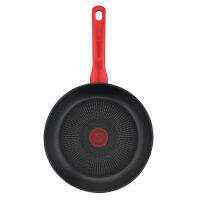 Tefal Edition Red กระทะสแตนเลสแบบเหนี่ยวนำ (20 ซม. 24 ซม. 26 ซม. 28 ซม. 30 ซม.) เตาอบเครื่องล้างจานปลอดภัยไม่มี PFOA สีเงิน