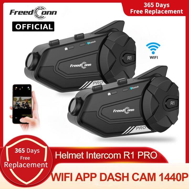 Freedconn R1 Pro Bluetooth Motorcycle Intercom Helmet Headset Group ...