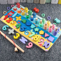 Preschool Montessori Wooden Children Toy Baby Educational Busy Board Math Fishing Digital Building Blocks Geometric Figures Toy
