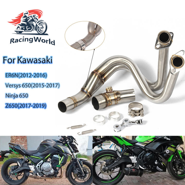 Motorcycle Exhaust Full System Link Pipe Slip On For Kawasaki