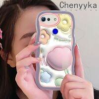 Chenyyka เคส V20เคสสำหรับ Honor โปร3D การ์ตูนดอกไม้น่ารักๆเคสโทรศัพท์ซิลิโคนนิ่มสีครีมใสเคสกันกระแทกป้องกันเลนส์กล้อง