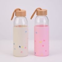 【YP】 Factory direct supply cross-border creative glass water cup silicone protective sleeve heat insulation single-layer outdoor bottle