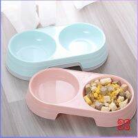 Boloni ชามข้าวแมว ชามข้าวหมา แบบ 2 หลุม 2 Size ชามใส่น้ำ และอาหาร Pet bowl