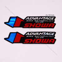 sticker สติ๊กเกอร์ แต่งรถ สติ๊กเกอร์ฟอยล์ สะท้อนแสง ลาย SHOWA ADVANTAGE ติดรถ แต่งรถ ขนาด 3 x 12.5 cm.