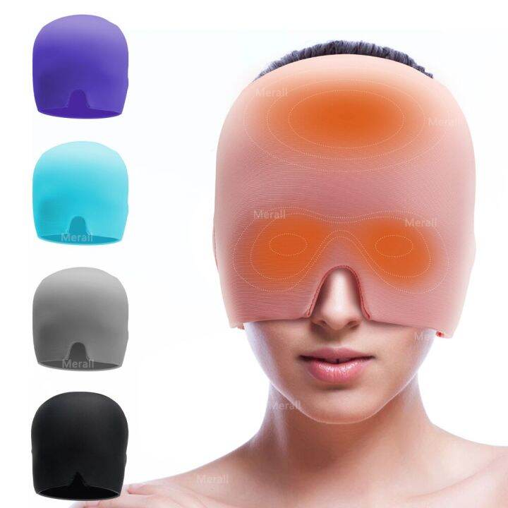 Gel Ice Cold Therapy Headache Migraine Relief Cap Hat Cold Compress ...