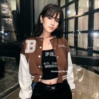 Womens Beyound Crop Baseball Jacket Keninian Croope Varsity Jacket 2021