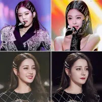 A Set of Korean Net Red Rhinestone Girl Hairpin Combination Word Clip Diamond Ins Side Clip Girl Headdress Bangs