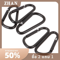 ZHAN 10ชิ้นสีดำ D รูปอลูมิเนียมอัลลอยด์ carabiner Hook พวงกุญแจอุปกรณ์เสริม