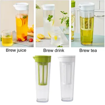 1.1L Kitchen Slim Glass Fridge Door Pitcher Water Milk Juice Water Jug &  Lid