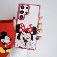 เคสแข็งสำหรับ Samsung Galaxy S23 S22 S22Plus S23Plus พิเศษฝาครอบป้องกันการ์ตูนน่ารักมิกกี้ S22Ultra พร้อมจี้