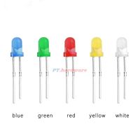 (5 ตัว) หลอด ไฟ LED ไดโอดแปล่งแสง สีขาว สีเหลือง สีแดง สีเขียว สีฟ้า DIY LED 3mm 5mm #แบบ A