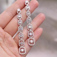 [COD] Cao Shi luxury French-style bridal earrings slim and temperament long womens dress banquet