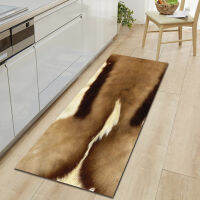 Antiskid Mat for Kitchen Floor Long Door Mat 3D cow tiger animal fur printed Kitchen Rug Non-Slip Bedroom Bedside Mats