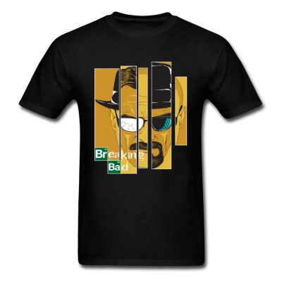 Cotton Tshirts Breaking Bad Stripes Art Tshirt Men Shirt Heisenberg Face Print Tees Camiseta Tv