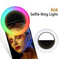 ❆❒ ไฟ LED Selfie Ring สำหรับเลนส์โทรศัพท์มือถือแบบพกพา RGB ไฟแฟลชที่มีสีสันสำหรับโทรศัพท์มือถือ YouTube Live Fill Lighting