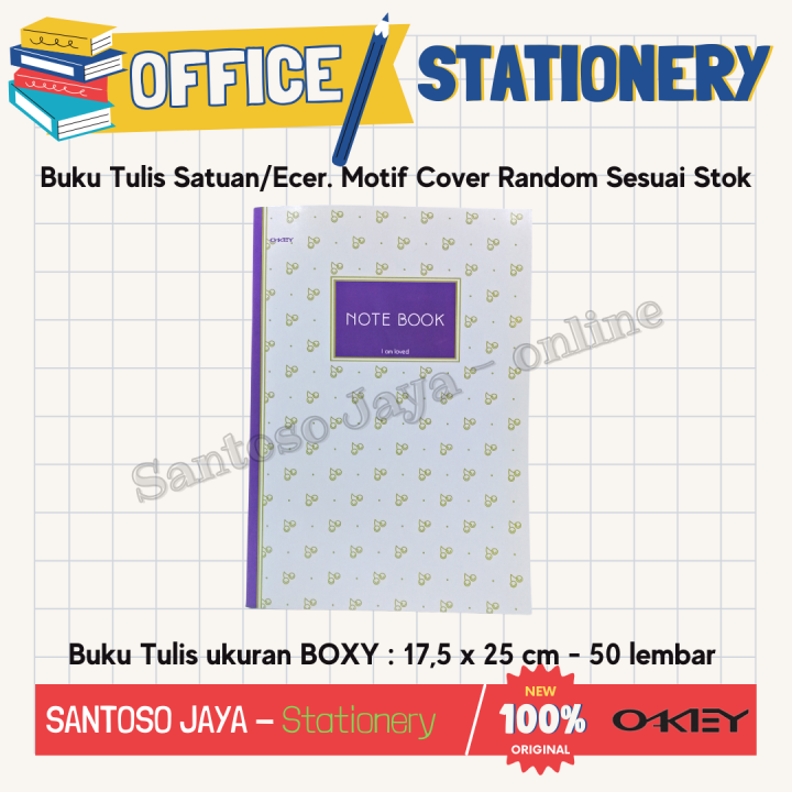 Buku Tulis Boxy OKEY By Kiky 50 Lembar B5 17.5x25 Cm SATUAN/ECER ...