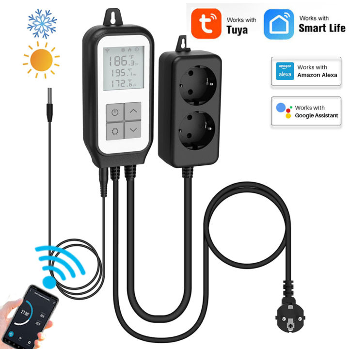 คูลลิ่งคอนลเลอร์ในครัวเรือน-thermoregulator-ตัวควบคุมอุณหภูมิความร้อน-digital-wifi-tuya-control-smart-socket-thermostat