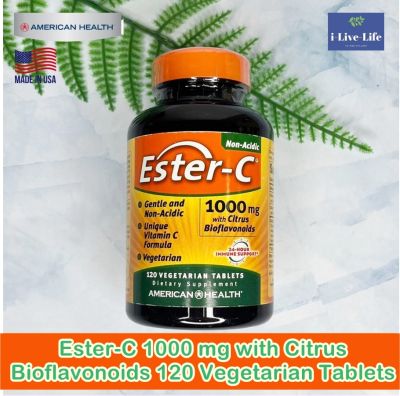 วิตามินซี สูตรเอสเตอร์ Ester-C 1000 mg with Citrus Bioflavonoids 90 Or 120 Vegetarian Tablets - American Health
