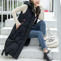 Autumn Winter Cotton Vest Plus Size Hoodie Waistcoat Vest Gilet Casual Jacket Coat Outwear Sleeveless Long Vest Puffer Coats