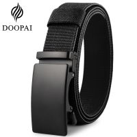 ▼℡ DOOPAI Mens Stretch Canvas Belt Metal Automatic Buckle Nylon Mens Military Tactical Belt