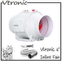 Vtronic Inline fan 6" inch W150-01 พัดลมดูดอากาศ 6 นิ้ว พร้อมเเหวน ครบชุด จัดส่ง KERRY ทุกวัน พัดลมระบายอากาศ ในเต้นท์ พัดลมปลูกต้นไม้