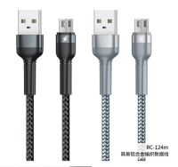 REMAXแท้!!! สายชาร์จ USB หัวMicro สายถัก 2.4A ยาว1เมตร (สีเทา) RC-124m **รับประกัน1ปี**