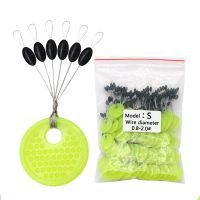 600pcs 100 Group Set High Quality Rubber Space Beans Sea Carp Fly Fishing Black Rubber Oval Stopper Fishing Float Fishing Bobber Accessories