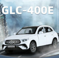 1:32 Benz GLC-400E SUV โมเดลรถโลหะผสมของเล่นโลหะหล่อจากโลหะจำลองโมเดลรถยนต์ของสะสมเสียงและน้ำหนักเบาของขวัญสำหรับเด็ก