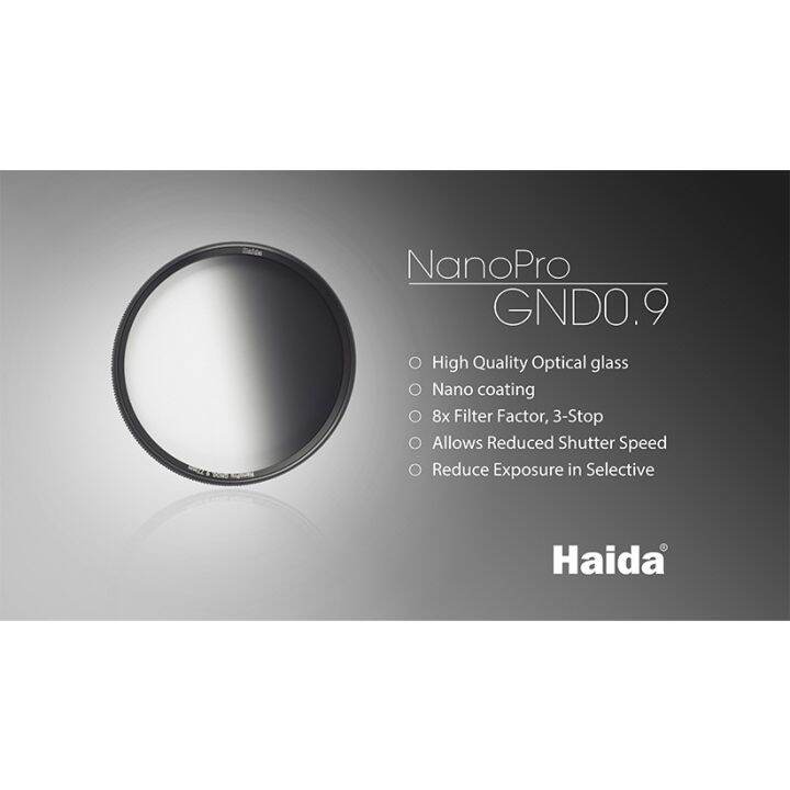 best-seller-haida-72mm-nanopro-mc-soft-edge-graduated-neutral-density-0-9-filter-3-stop-กล้องถ่ายรูป-ถ่ายภาพ-ฟิล์ม-อุปกรณ์กล้อง-สายชาร์จ-แท่นชาร์จ-camera-adapter-battery-อะไหล่กล้อง-เคส