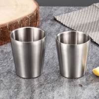 175ml/300ml Stainless Steel Double Layer Non-slip Heat Insulation Metal Coffee Cup