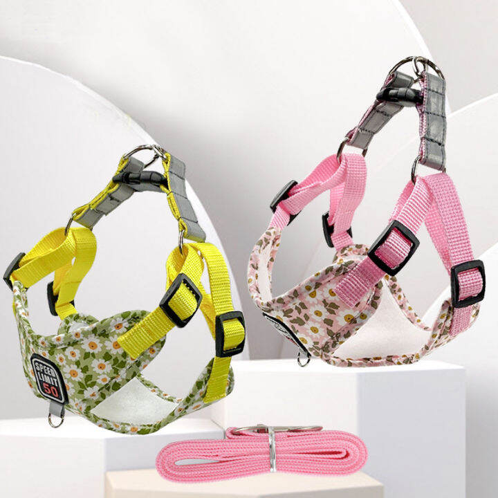 zhongku Korean Pet Harness Thin Breathable Mesh Reflective Daisy